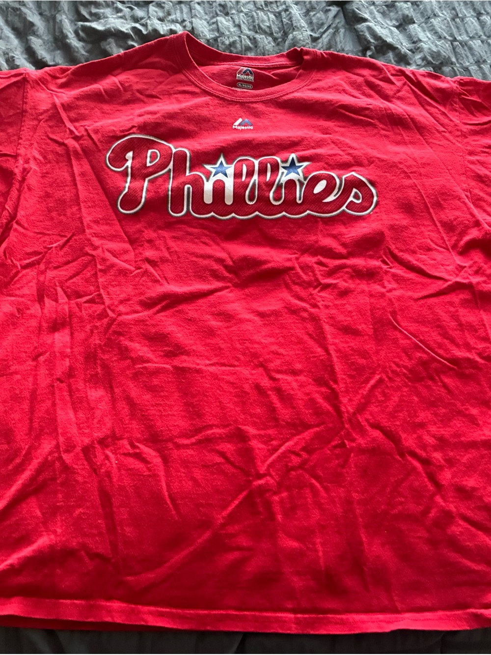 Majestic Phillies Red Short Sleeve Crewneck Tee